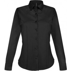 Kariban K530 dámska košeľa s dlhým rukávom strečová čierna